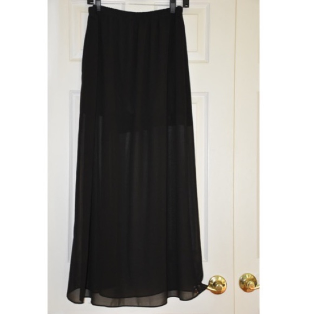 Sheer maxi black skirt